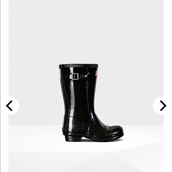 Hunter Original Big Kids Black Gloss Rain Boots - Picture 2 of 8